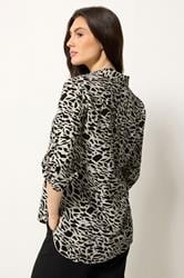 M&Co White & Black Abstract Tab Sleeve Shirt  2