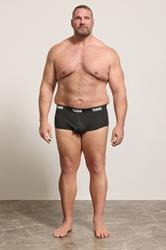 D555 2 PACK Big & Tall Black Branded Front Cotton Briefs | BadRhino 2