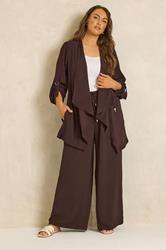EVANS Plus Size Jacket & Trouser Chocolate Brown Set | Evans 3