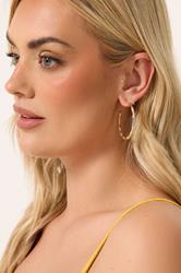 YOURSET 3 PACK Gold Tone Bamboo Hoop Earrings Set | Yours Clothing 2