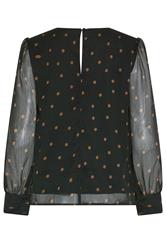 M&Co Women's Black Polka Dot Chiffon Blouse | M&Co 6