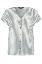 M&Co Petite Blue & White Stripe Blouse | M&Co 5