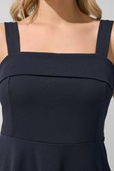 YOURS LONDON Plus Size Navy Blue Mesh Insert Dress | Yours Clothing 4