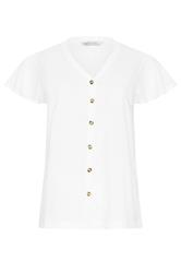 M&Co White Cotton Frill Sleeve Blouse