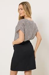 M&Co Black Twill Cotton A-Line Skirt | M&Co 2