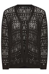 M&Co Petite Black Open Front Crochet Cardigan | M&Co 5