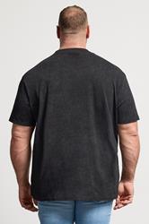 BadRhino Big & Tall Black 'Motley Crue' Acid Wash T-Shirt | BadRhino 2