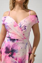 YOURS LONDON Plus Size Pink Bardot Floral Skater Dress | Yours Clothing 4