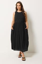 YOURS Plus Size Black Textured Contrast Maxi Dress | Yours Clothing 3