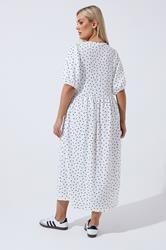 LIMITED COLLECTION Plus Size Ivory White Polka Dot Bow Dress | Yours Clothing 2