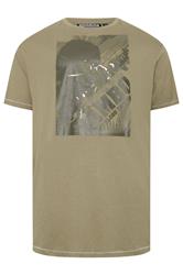 D555 Big & Tall Stone Brown Rambo Print T-Shirt | BadRhino 2