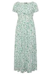YOURS Curve Green Floral Bardot Maxi Dress