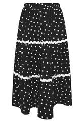 YOURS falda maxi negra de lunares con contraste y remolino