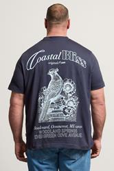 JACK & JONES Big & Tall Grey Crew Neck Back Graphic Tee | BadRhino 2