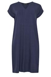M&Co Navy Blue Notch Neck Linen Dress | M&Co 6