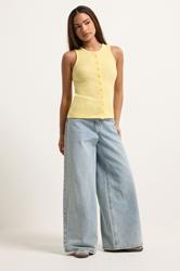 PixieGirl Petite 2 PACK Women's Chocolate Brown & Yellow Ribbed Cotton Vest Top | PixieGirl 5