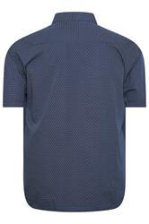KAM Big & Tall Navy Blue Geo Print Shirt | BadRhino 4
