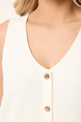 YOURS Plus Size White Shell Detail Vest Top | Yours Clothing 4
