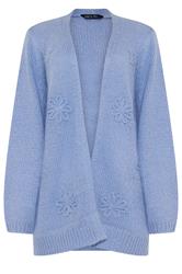 M&Co Blue Embroidered Flower Cardigan | M&Co 5