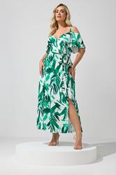 YOURS LONDON Plus Size Green Abstract Print Maxi Dress | Yours Clothing 3