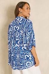 EVANS Plus Size Blue Abstract Print Set | Evans 2