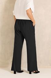EVANS Plus Size Black Wide Leg Formal Trousers | Evans 4