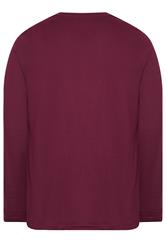 BadRhino Big & Tall Wine Red Extra Long Long Sleeve T-Shirt 2