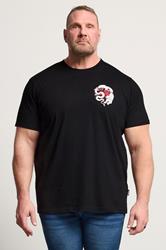 BadRhino Big & Tall Black Japanese Animal Graphic T-Shirt | BadRhino 3