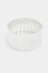 Silver Tone Statement Stretch Bracelet | Yours Clothing 3