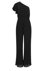 STAR Black Wide Leg Corsage Jumpsuit