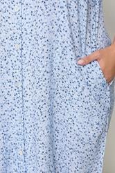 YOURS Plus Size Blue Ditsy Floral Button Through Tunic Dress | Yours Clothing 4