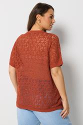 YOURS Plus Size Burnt Orange Button Through Cardigan | Yours Clothing 2
