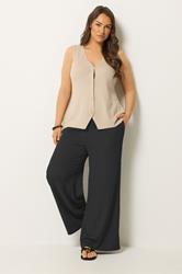 YOURS Plus Size Black Textured Trousers | Yours Clothing 3