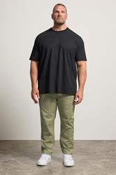 KAM Big & Tall Neutral Green Chino Trousers | BadRhino 1