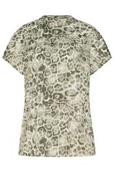 LTS Tall Natural Brown Leopard Print Grown On Sleeve Top | Long Tall Sally 5