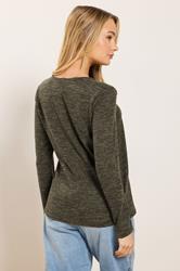 M&Co Brown Button Detail Long Sleeve Tunic Top | M&Co 2