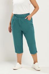 YOURS Plus Size Green Cropped Trousers | Yours Clothing 3