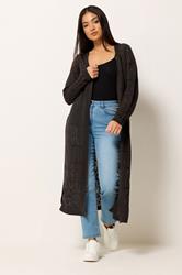 M&Co Petite Chocolate Brown Pointelle Longline Cardigan | M&Co 1