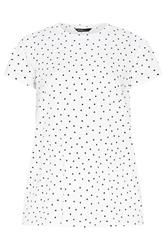YOURS Curve Polka Dot Print Short Sleeve Top