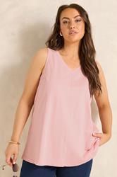 EVANS Plus Size Pink Premium Cotton Vest Top | Evans 3