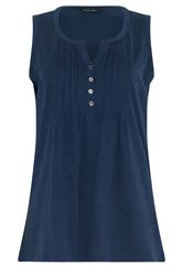 M&Co 2 PACK Navy Blue Floral Cotton Sleeveless Henley Tops | M&Co 9