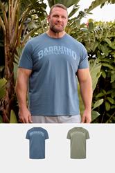 BadRhino Big & Tall 2 PACK Blue & Green Worldwide T-Shirts | BadRhino 1