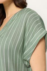 M&Co Set Sage Green Dobby Striped Top & Trousers | M&Co 5