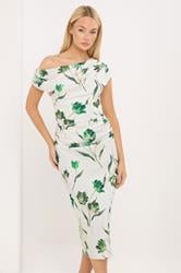 STAR White Floral Draped Midi Dress | StarByJM 3