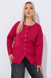 LIMITED COLLECTION Plus Size Cobalt Red Compacted Knit Cardigan | Yours Clothing 3