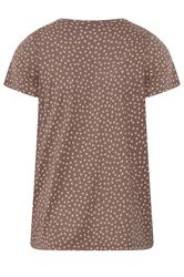 YOURS Plus Size Natural Spot Print Short Sleeve Top | Yours Clothing 6
