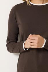 LTS Tall Chocolate Brown Layered Long Sleeve T-Shirt | Long Tall Sally 4