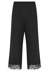 LIMITED COLLECTION Plus Size Black Lace Hem Wide Leg Trousers | Yours Clothing 5