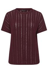 YOURS Curve Burgundy Red Knitted Top