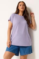 YOURS Plus Size Purple Short Sleeve Core T-Shirt | Yours Clothing 3